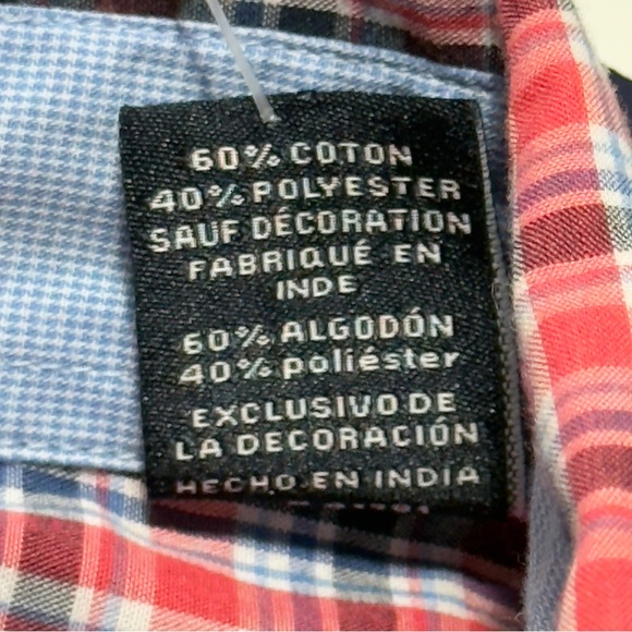NEW Chaps Red Blue Casual Button Down Plaid Short Sleeve Shirt Size XL Perfect - Picture 7 of 13